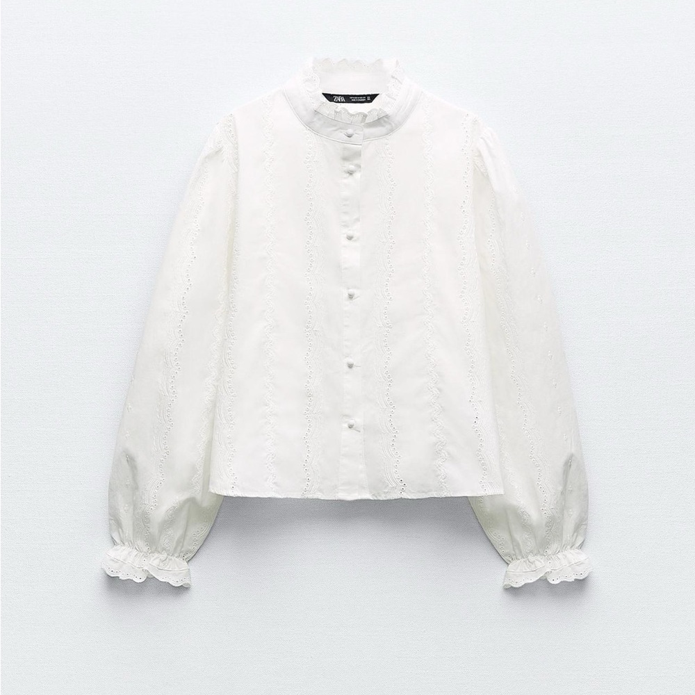 Zara - Openwork Embroidery Shirt
